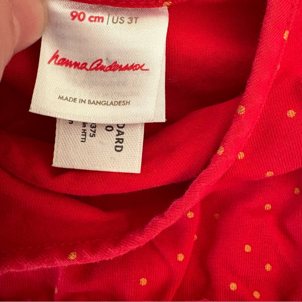 Hanna Andersson Red Tulle Dress with Gold Detail Size 90 - Picture 3 of 4